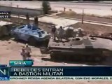 Rebeldes ocupan bastión militar siria