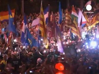 Los mineros llegan a la Puerta del Sol de Madrid