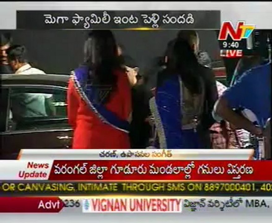 Ram Charan and Upasana grand marriage sangeeth function at Annapurna Studios