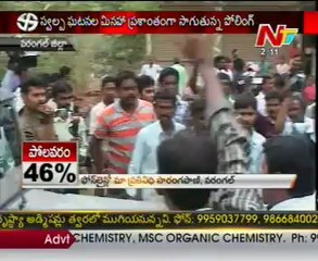 Police Slapped Woman @ Warangal By Poll Segment