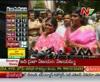 Y S Sharmila & Vijayamma talking to media after by poll result