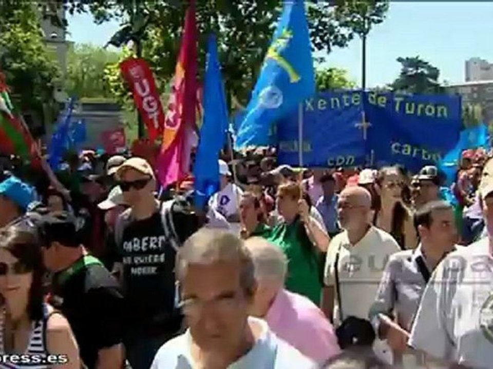 Manifestación de mineros en pleno centro de Madrid