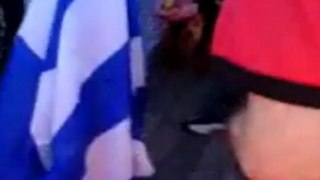 Mark Lex Eros - Greek flag getting burned by albanian mob