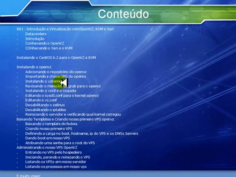 Video Tutorial OpenVZ - Criação de VPS