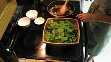 Spinach Salad with a Warm Bacon Vinaigrette Dressing