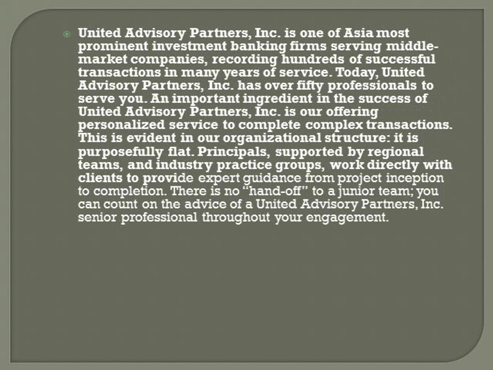 United Advisory Partners, Inc