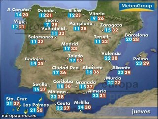 Previsión del tiempo para el jueves 12 de julio