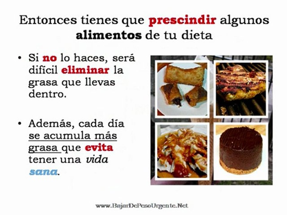 Tipos de alimentos a evitar comer para bajar de peso urgente