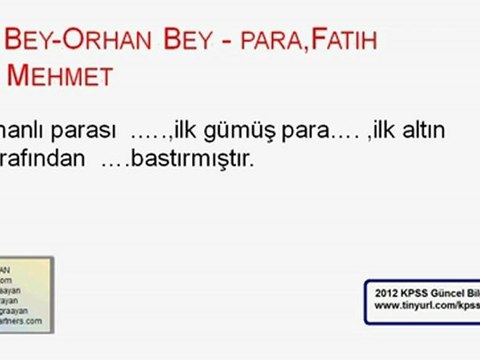 2012 KPSS Güncel Bilgiler - Tarih