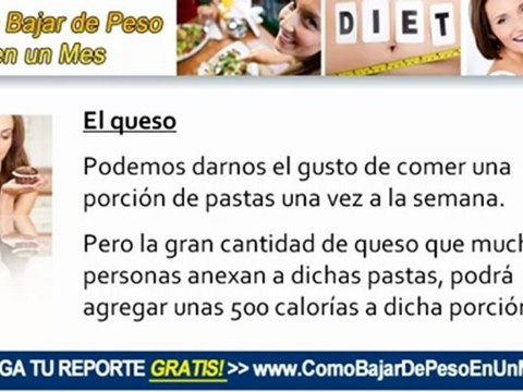 Como bajar de peso en un mes, evitando las calorías vacías