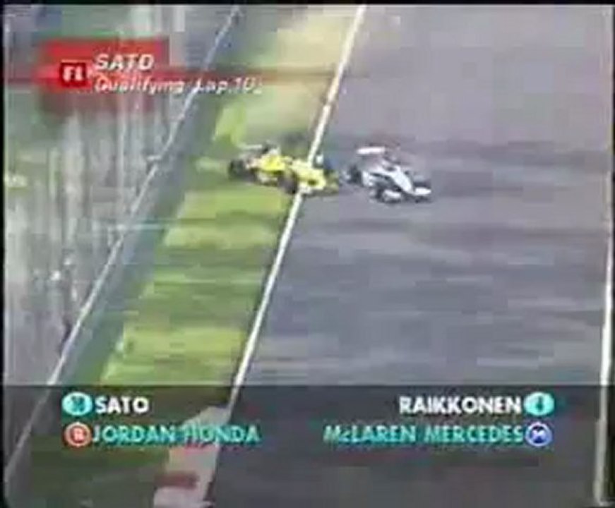 Monza 2002 Kimi Räikkönen and Takuma Sato Crash