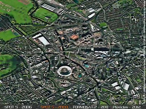 JO 2012 - London - évolution des travaux - vus par satellite