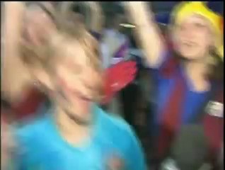 Celebración del triplete del Barça en Canaletas