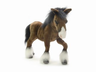 Peluche cheval de trait clydesdale 45 cm