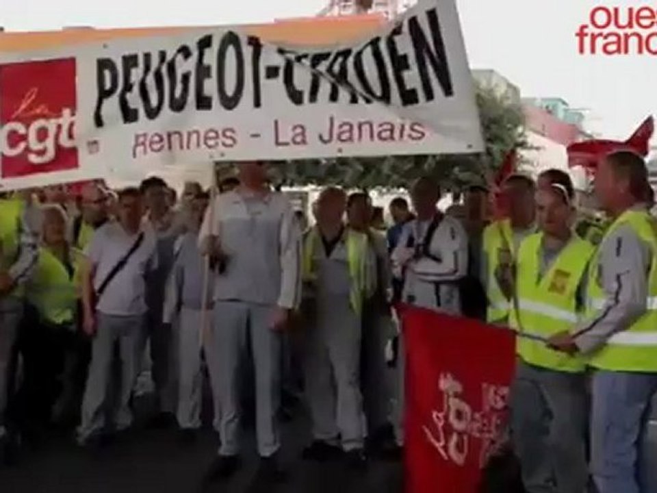 PSA Rennes : une manif contre les suppressions...
