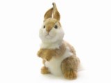 Peluche lapin beige dressé 32 cm