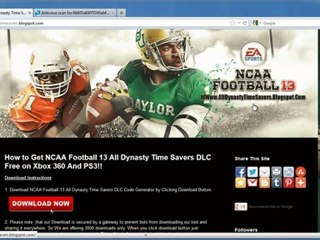 NCAA Football 13 All Dynasty Time Savers DLC Leaked - Tutorial
