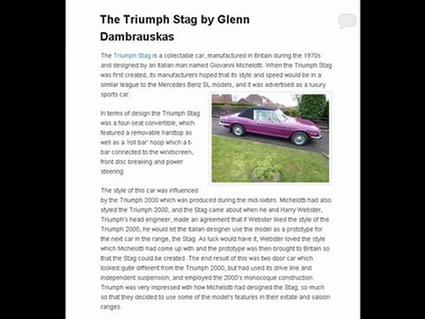 Glenn Dambrauskas| The Triumph Stag came with power steering