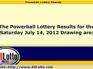 Powerball Lottery Drawing Results for July 14, 2012