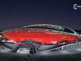 New Rubin Kazan Stadium extorior lights