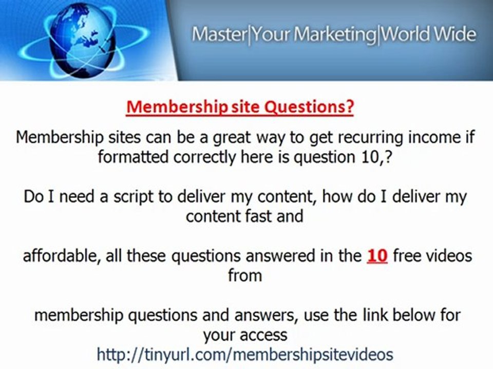 recurring income ,membership sites questions and answers