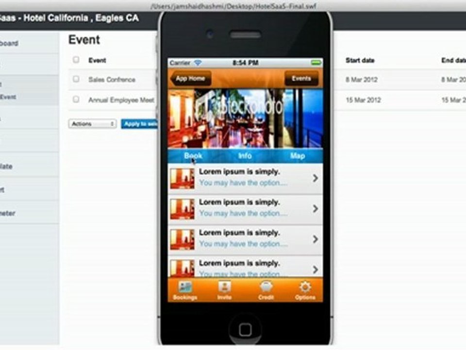 Hotel Mobile Application | Event Tracking Mobile App| Saas Mobile App by ClickTecs