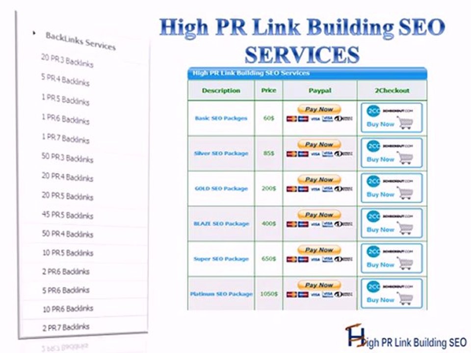 High PR Link Building SEO