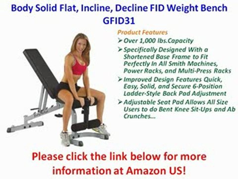 Body Solid Flat, Incline, Decline FID Weight Bench GFID31 Review | Body Solid Decline FID Weight Bench For Sale