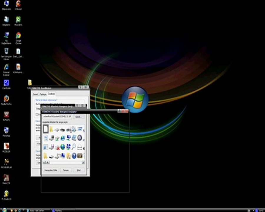 klasör simgesini değiştirme