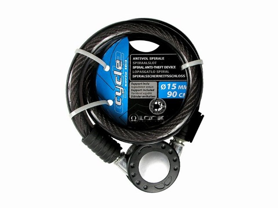 Antivol Lock spirale + support inclu Ø 15mm long. 90cm : Lock