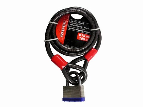 Antivol spirale Ø 15mm long. 180cm : Omega lock