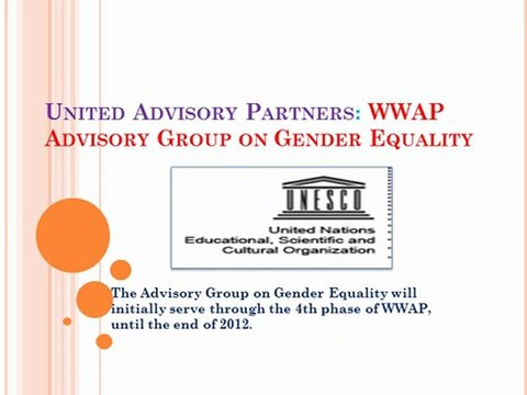 United Advisory Partners: WWAP Advisory Group on Gender Equality