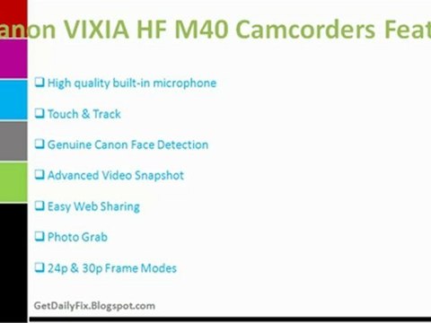Canon VIXIA HF M40 Camcorders Features