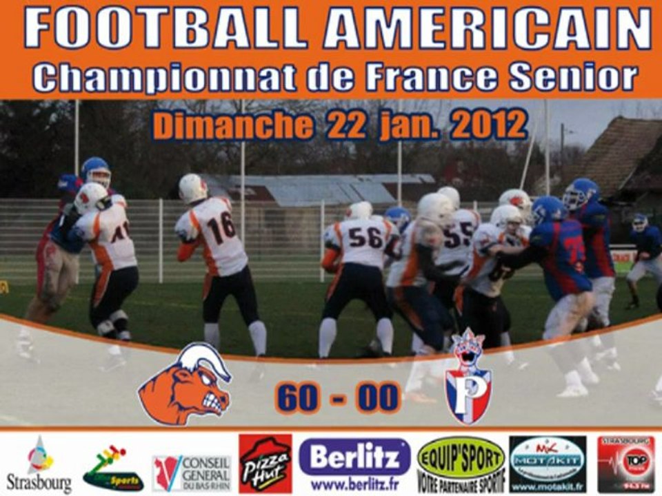 Football Américain Strasbourg: Minotaure - Princes du 22/01/2012