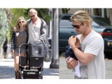 Chris Hemsworth Takes His Daughter For A Stroll - Hollywood News
