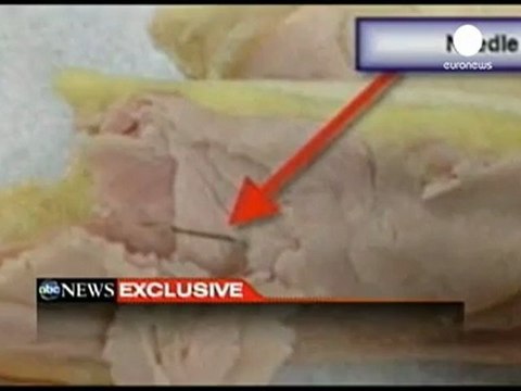 Investigan la aparición de agujas de coser en el...