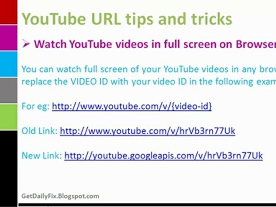 YouTube URL tips and tricks