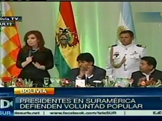 Gobiernos suramericanos defenderán democracia: Fernández