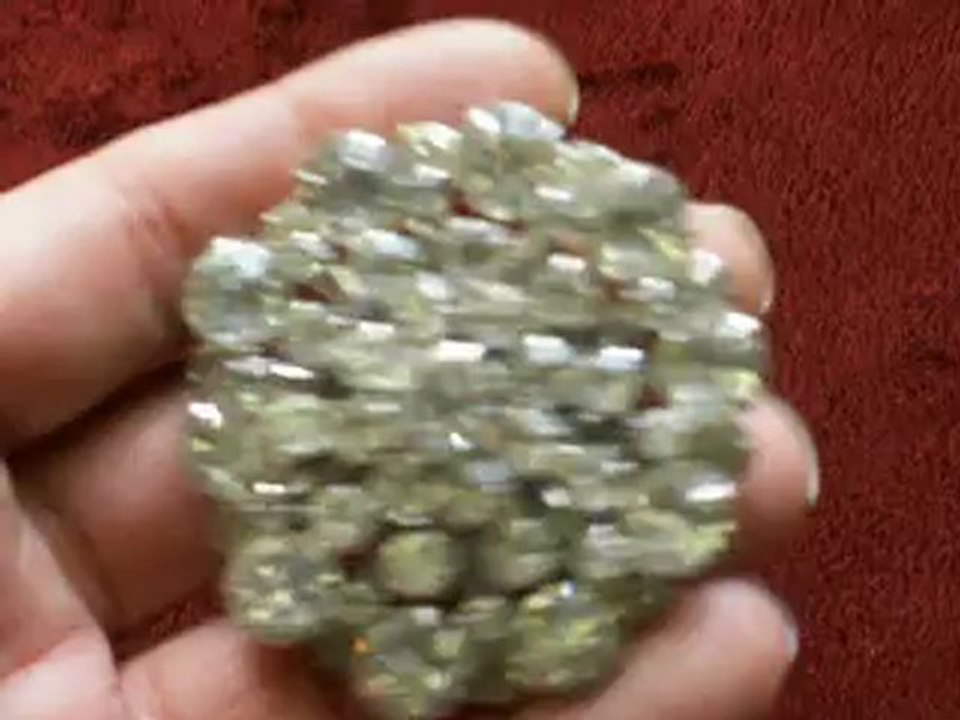 Vintage Crystal Bridal Brooch Pin - Round