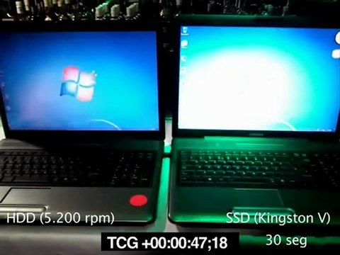 HDD vs SSD windows 7 star up
