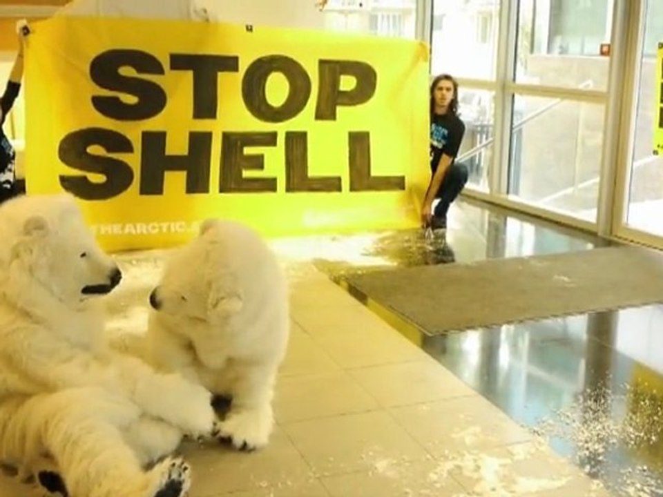 Greenpeace installe chez Shell un sanctuaire pour les ours polaires