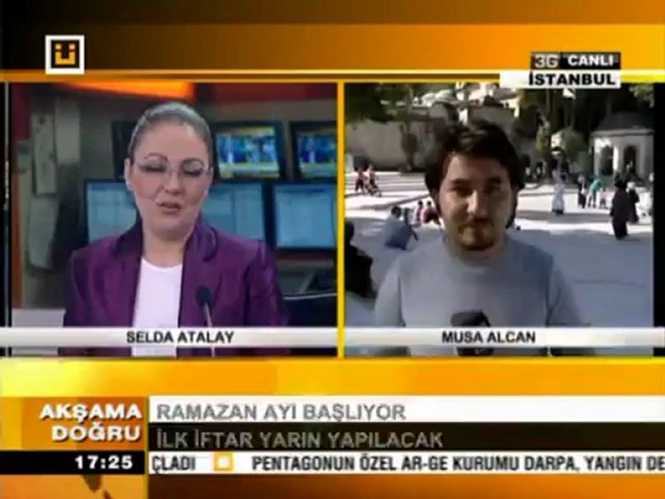 Bugün Teravih Namazı başlıyor Musa ALCAN SVS 3G cihazı ile Eyüpsultan dan canlı yayın.