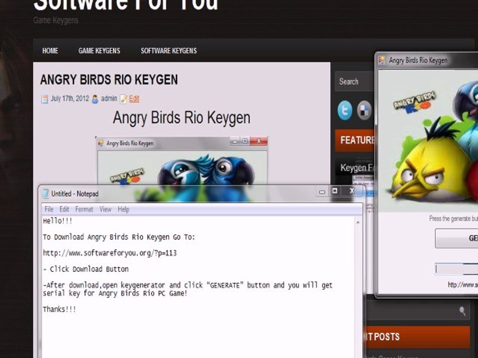 Angry Birds Rio Keygen
