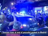 Police fire rubber bullets after huge Madrid crisis protest