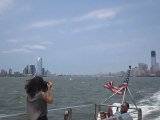 NYC water taxi from brooklyn bridge to statue of liberty june 2012 . karim