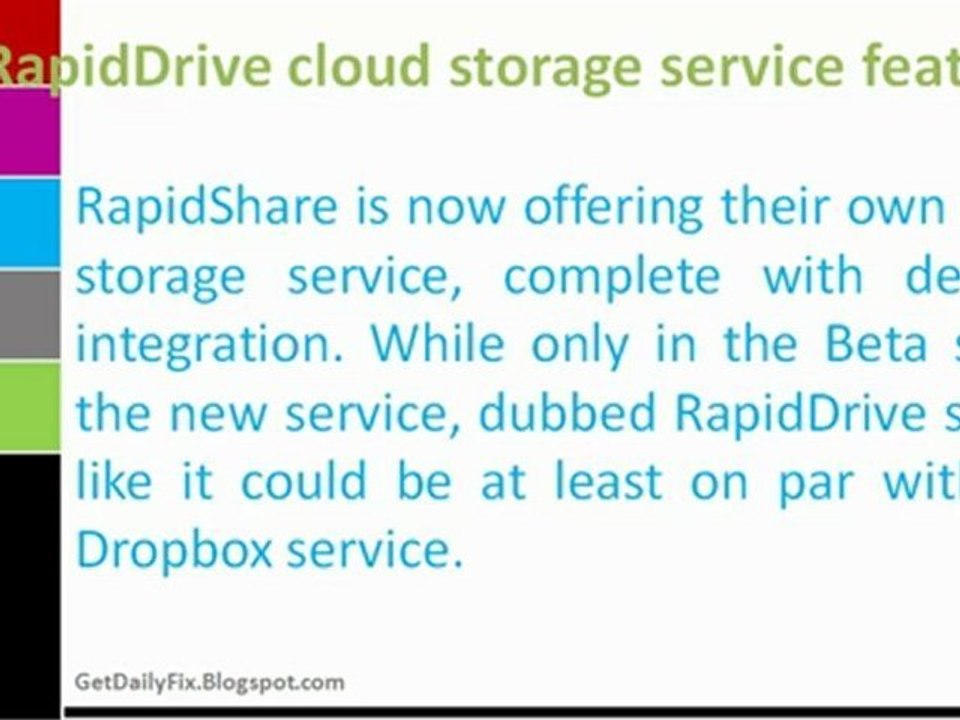 RapidDrive cloud storage service features