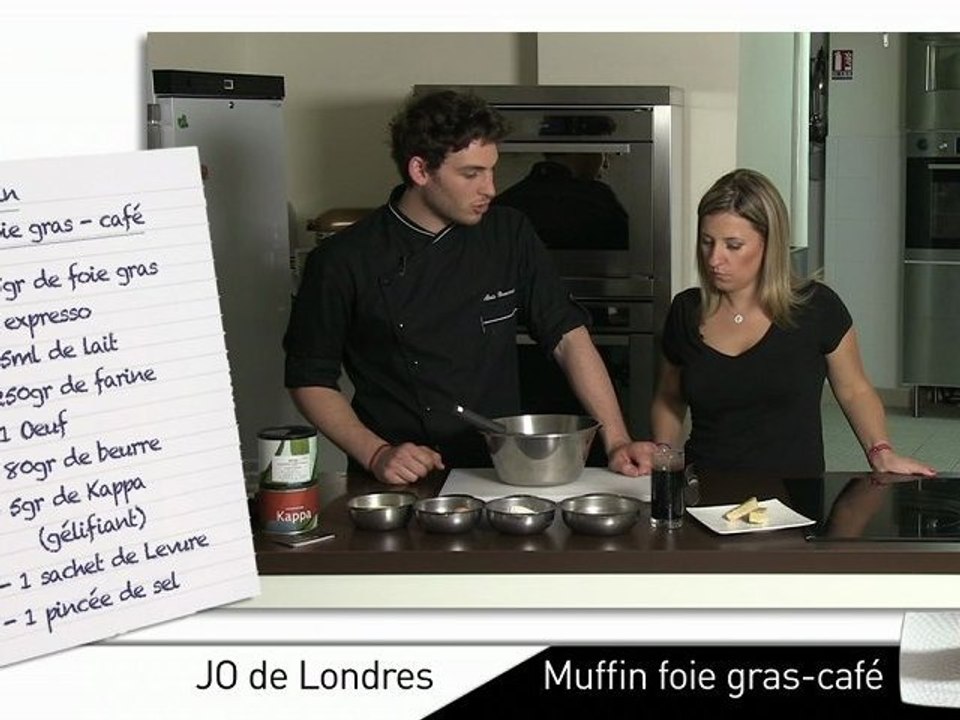 «Cuisine-moi si tu peux», JO de Londres - Muffin foie gras - café