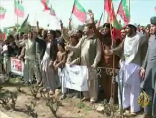 احتجاج وزيرستان على الهجمات الصاورخية الأمريكية