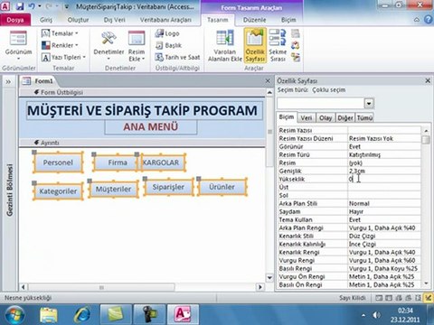 Access ile Müşteri ve Sipariş Takip Programı Uygulaması-10