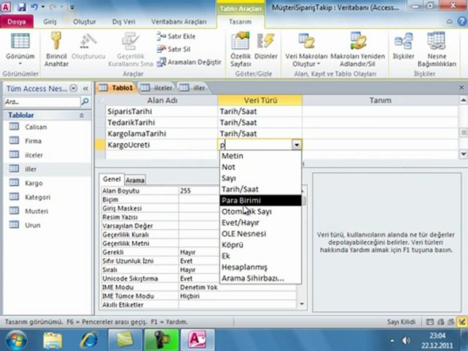 Access ile Müşteri ve Sipariş Takip Programı Uygulaması-3